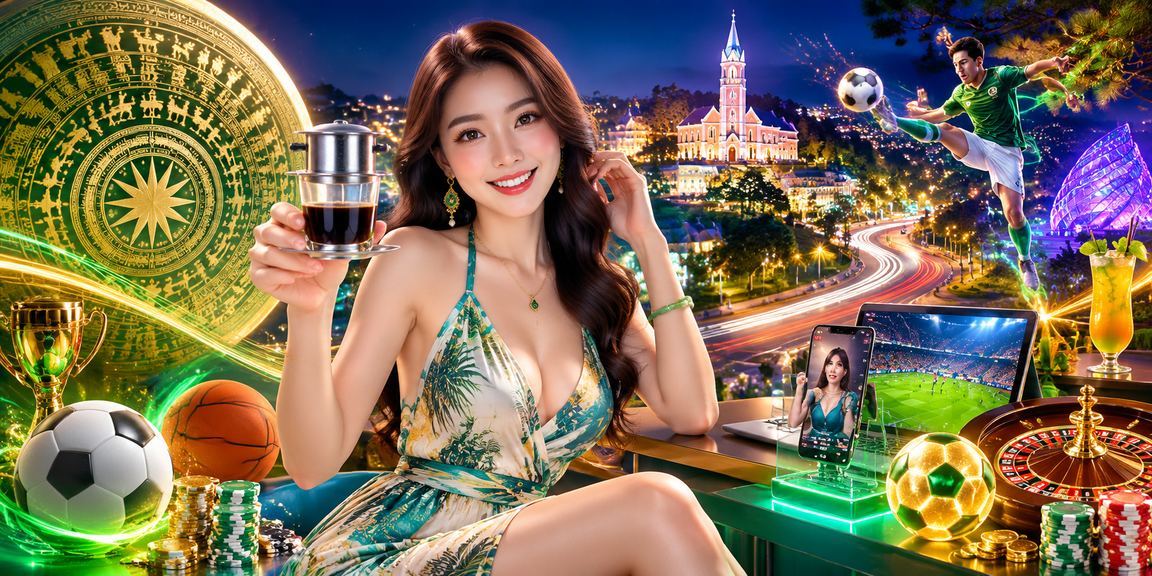 Người dùng Đà Lạt ngồi uống cà phê và thư giãn khi đặt cược thể thao trực tuyến