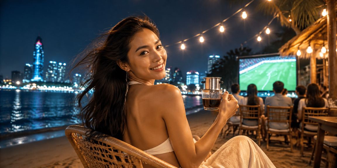 Người dùng tại Sài Gòn đọc điều khoản sử dụng dịch vụ casino trực tuyến trong quán cà phê