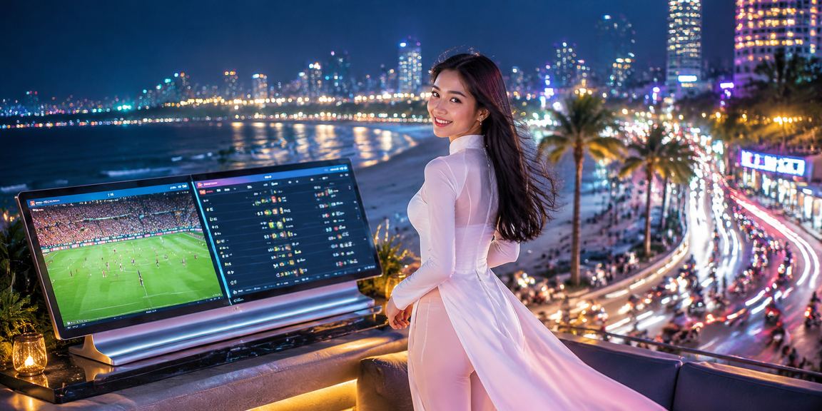 Phụ nữ mặc áo dài truyền thống tại Vũng Tàu trải nghiệm cá cược trực tuyến trên điện thoại